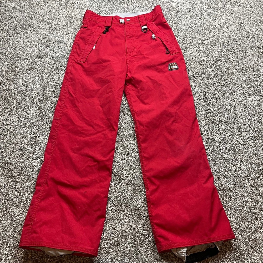 686 Ski Snowboard Pants 28X27 Red Waterproof zip pocket winter